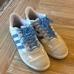 Adidas Men's Tan and Blue Sneakers